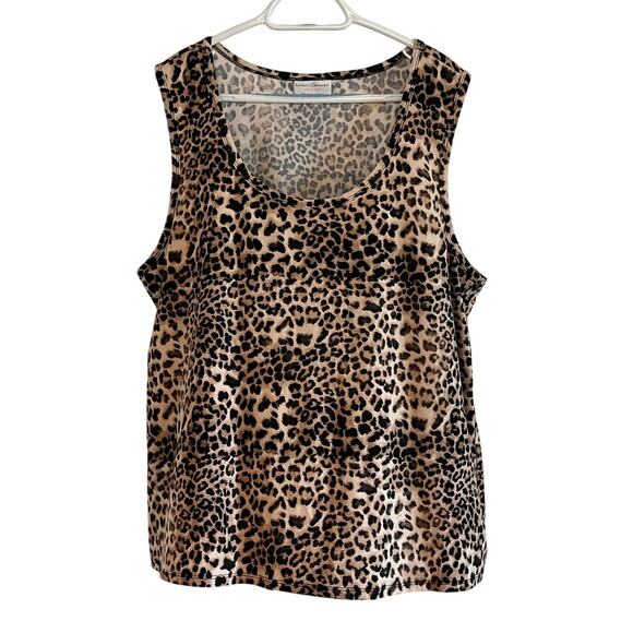 Bobbie Brooks Leopard Print Tank Top Women’s 2X Animal Print Y2K Style Shirt - Picture 1 of 8